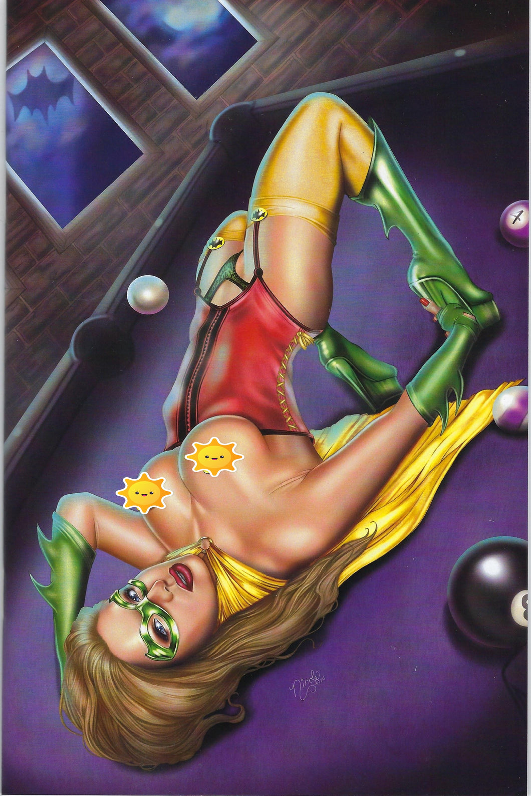 Power Hour #3 Nicole Brune Robin-Lady Indiana Comic Con Topless Virgin Cover Limited to ONLY 100 NM