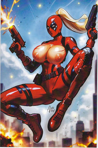 Totally Rad Halloween Alita Moon Lady Deadpool Topless Virgin Variant Cover   NM