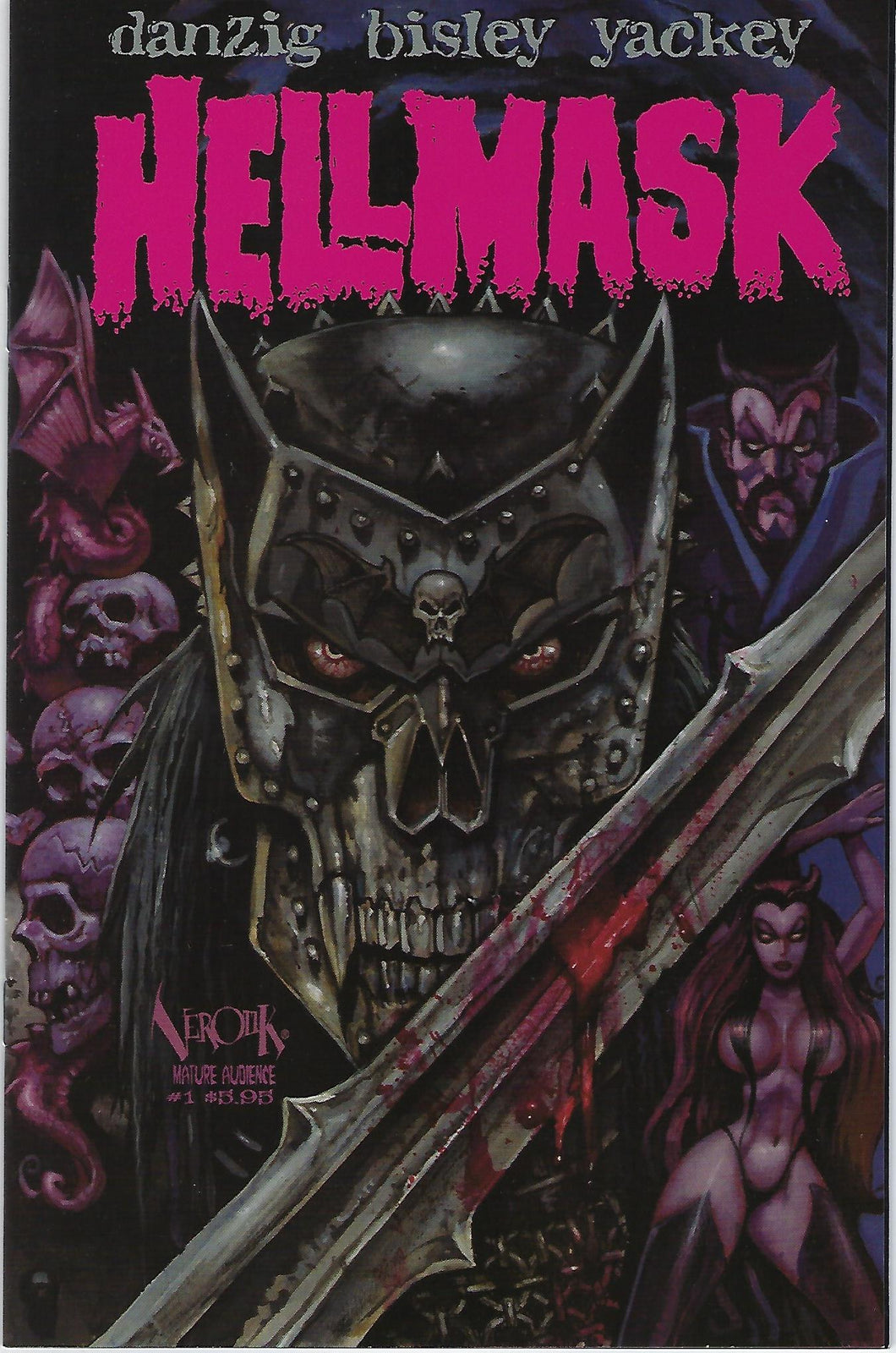 Hellmask #1 Simon Bisley Painted Variant Cover !! Glenn Danzig !!!  Verotik   NM