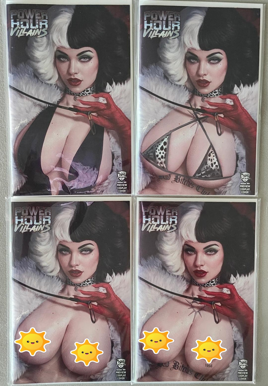 Power Hour #3 Shikarii Close Up Dog Lady Cruella SET of 4 Lim to ONLY 75 !!!  NM