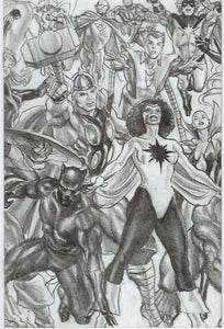 Avengers Inc. #1 Alex Ross 1:100 B&W Sketch Virgin Variant Cover !!!  NM