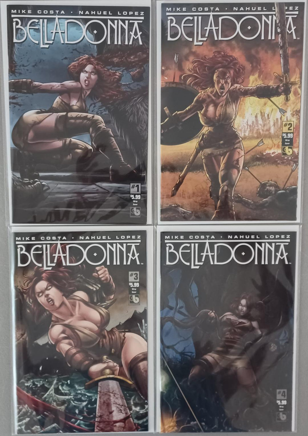 Belladonna #1 Through #4 Wraparound Cover Set - Nahuel Lopez  NM