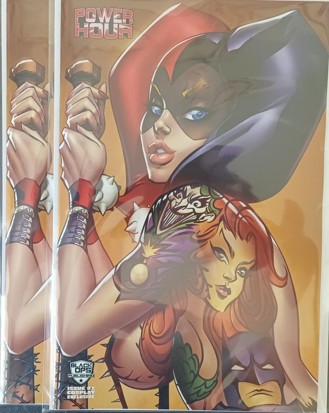 Power Hour Ale Garza Harley Quinn Close Up Cosplay Set of 2 Covers !!!  NM