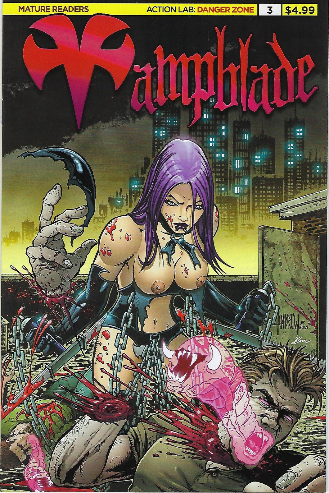 Vampblade #3 Andrew Magnum Cheesecake Risque / Topless Variant Cover Edition !!!  NM