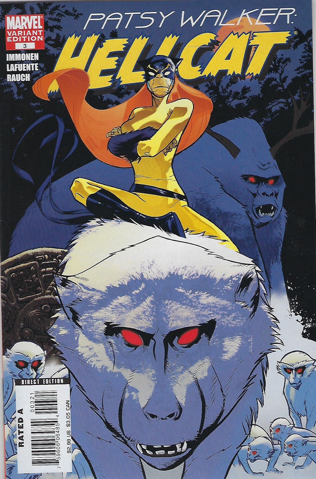 Patsy Walker : Hellcat # 3 Monkey Variant Cover !!!  VF/NM