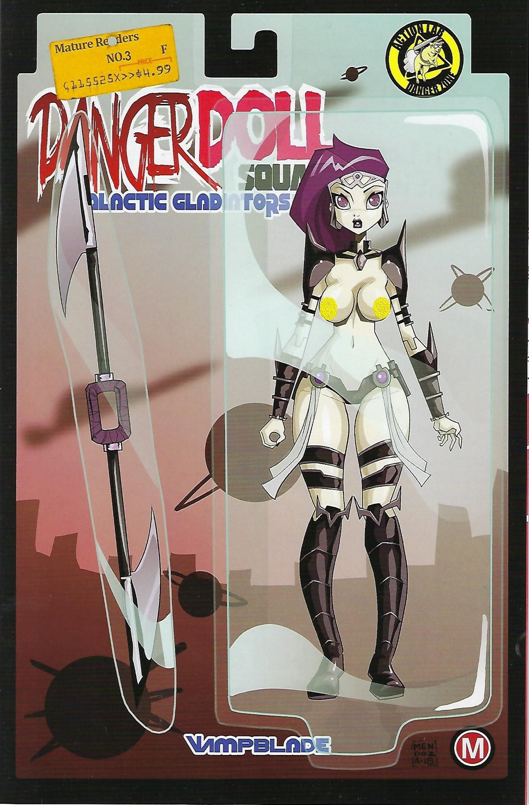Danger Doll Squad: Galactic Gladiators # 3 Mendoza Risque / Topless Cover NM