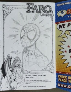 Faro's Lounge Alaska Edition Signed By Faro Kane & Jose Varese W/Original Art Spider-Man !!  NM