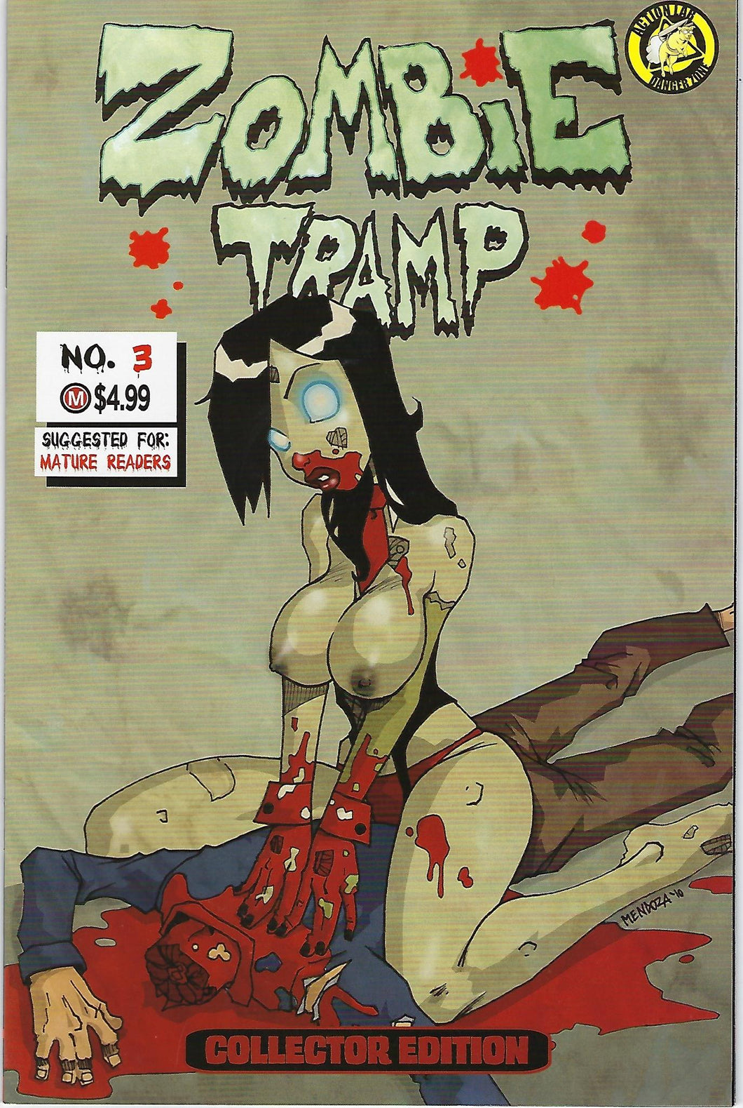 Zombie Tramp Origins # 3 Dan Mendoza Replica Variant Collector Edition Risque / Topless Cover Edition !!!  NM