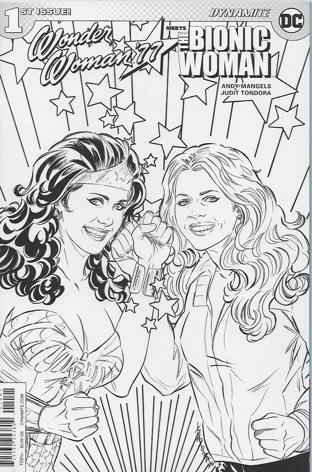 Wonder Woman '77 Meets the Bionic Woman #1 Coloring Book Cover 