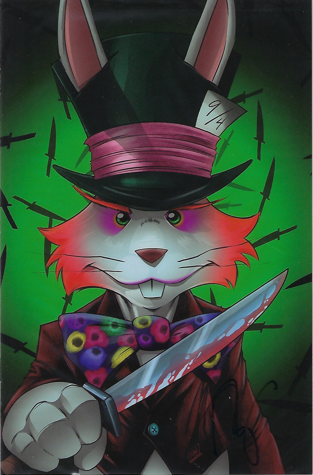 STABBITY EVER AFTER WONDERLAND # 1 RYAN KINCAID EXCLUSIVE SIGNED VIRGIN HATTER COVER !!  NM